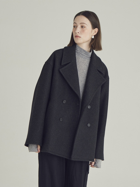 아우터,아우터 - 모스 (MOTH) - wool overfit half double coat_cc