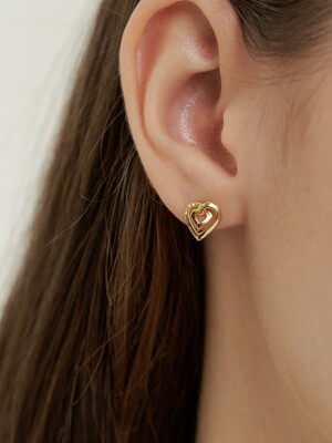 Double heart earring