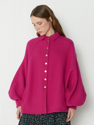 katiacho Black Label Wool Manteau Coat Fuchsia Pink