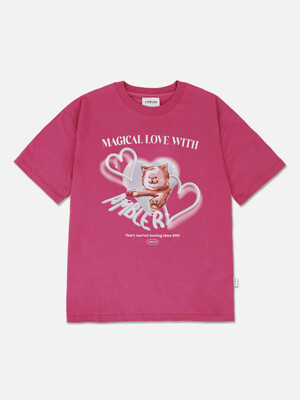 Hearts beating Over fit T-Shirts AS1108 (Pink)