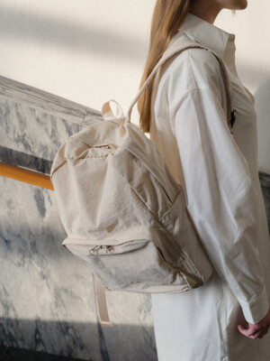 Root nylon backpack Sand beige