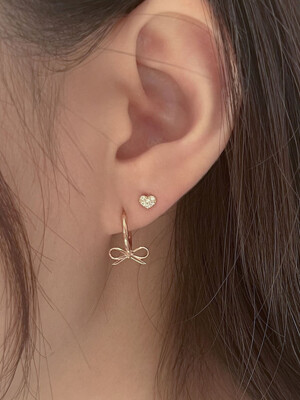14k ribbon drop one touch earrings (1 pair)