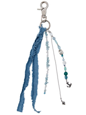 OCEAN BEADS MIX ANCHOR KEYRING [BLUE]