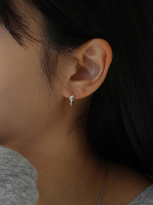[Silver 925] Knot One-touch Earrings