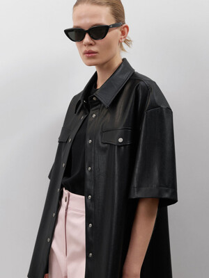 Leather Short-Sleeved Jacket