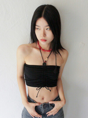 Wooden Beads Tube Top (BLACK)