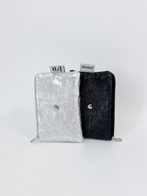Mini Card Pouch /  black, sliver