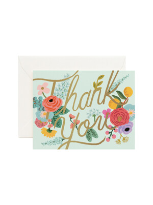 라이플페이퍼 Mint Garden Thank You Card 감사 카드