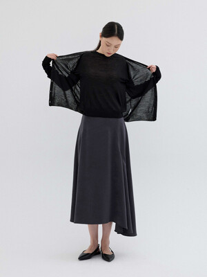 WOOL SILK KNIT TOP_BLACK