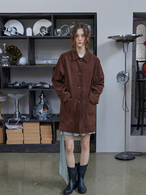 suede half coat (brown)