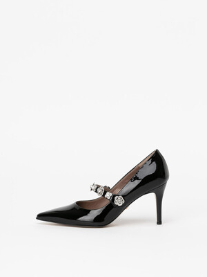 Pheonix Embellished Pumps in BLACK PATENT