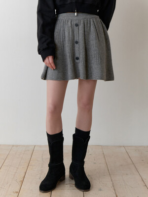 Mandarin knit skirt (gray)