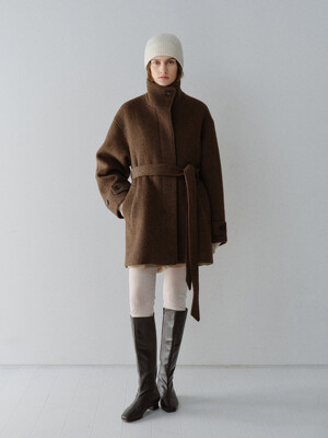 TFW YAK WOOL HIGH NECK HALF COAT_2COLORS