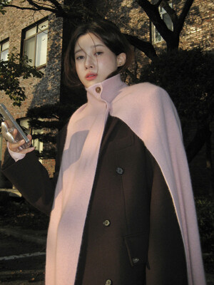 TWO-BUTTON KNIT MUFFLER_PINK