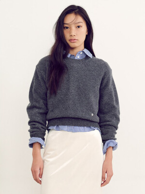 Wool Round Knit Pullover  Ash (KE4X51M034)