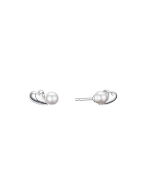 벌룬 하트 커들 펄 귀걸이 (Balloon Heart Cuddle Pearl Earrings)