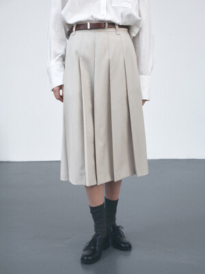 TVS WOOL PLEATED SKIRT_2COLORS