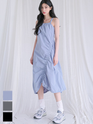 shell wrinkle long onepiece - 3COL