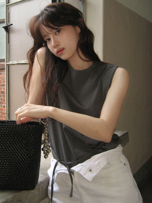 [단독]Strapped Sleeveless Jersey Top SW5ME289_2color