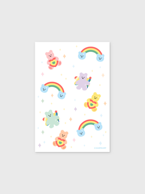 Rainbow bear-white(엽서)