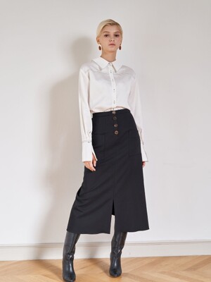 Shirring Button Skirt (Button)