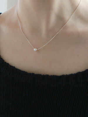 silver925 mini pearl necklace-silver