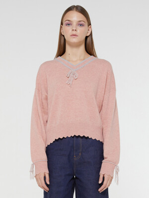 LEFFE Hand Stitched Lambswool Knit Top