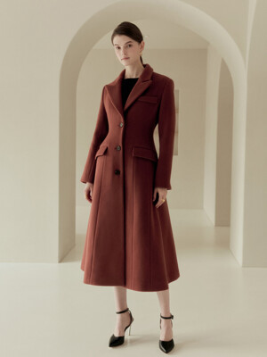 TANIA Classic A-line coat (Brick pink)