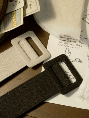 Linen square buckle belt : 린넨 스퀘어버클 벨트