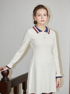 COLLAR KNIT ONEPIECE_IVORY