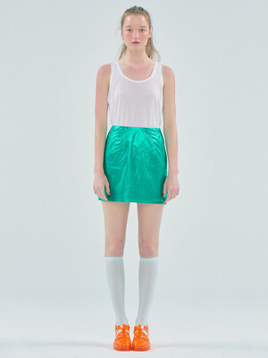 Foil Mini Skirt_Green
