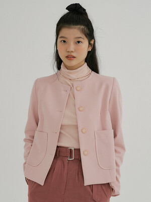 KACK ROUND NECK JACKET PINK