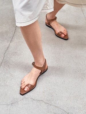 20mm Arrow Point-toe Ring Sandal (BROWN)