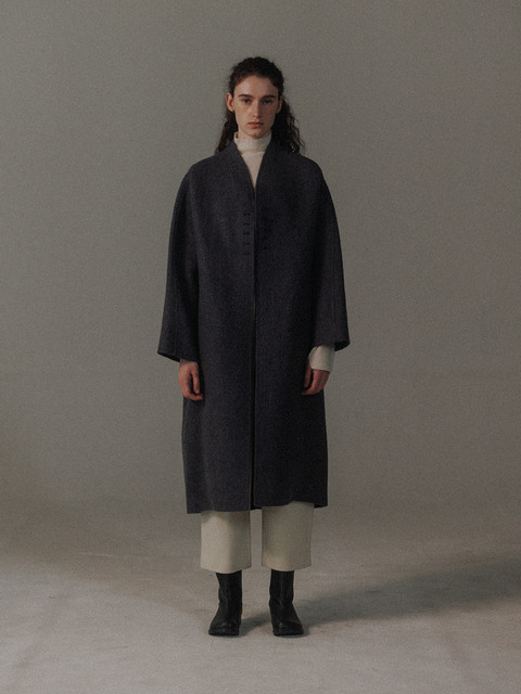 아우터 - 모노크롬 (Monochrome) - round handmade coat