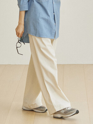 TWO TUCK WIDE PANTS CREAM
