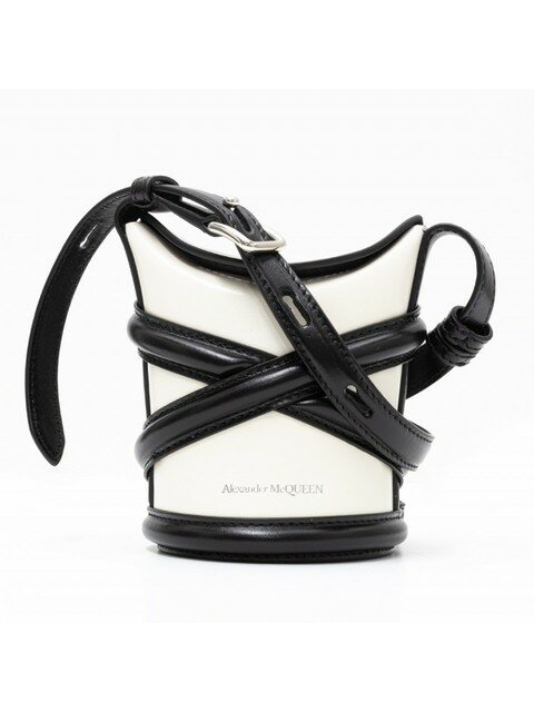 럭셔리백 - 알렉산더맥퀸 (Alexander Mcqueen) - 22FW 알렉산더 맥퀸 미니 커브 아이보리 블랙 버킷백 682683 1YBA8 9090