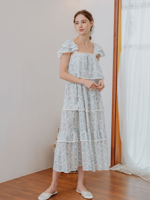 원피스,라운지웨어 - 루나루즈 스튜디오 (LUNALUZ STUDIO) - 여성 바질 레이온혼방 민소매 원피스 잠옷(2C)