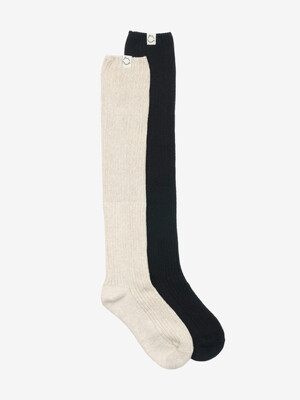 RIBBED LOOSE KNEE SOCKS - 4color