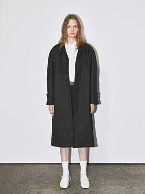 UNISEX VOLUME WOOL MAC COAT BLACK_UDTR3C101BK