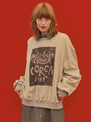Vintage Graphic Sweatshirt Melange Gray