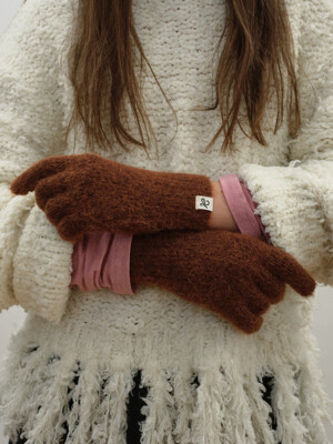 Mohair Touch Gloves_Brown