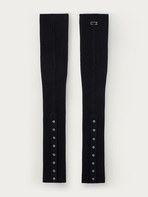 Wool cashmere buttoned leg warmer_Black