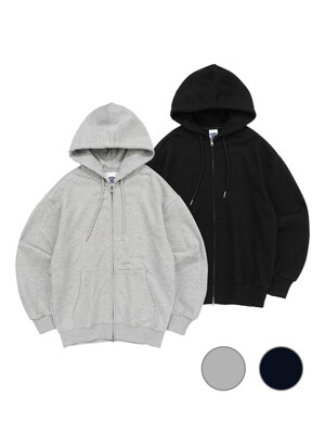 ESSENTIAL OVERFIT HOOD ZIP-UP (2COLOR)