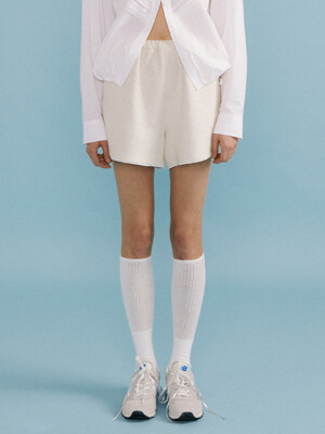 Spring Lace Tweed Shorts (Ivory)