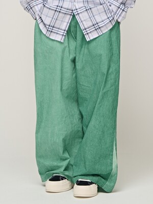 CB PIG THIN WIDE BANDING PANTS (GREEN)