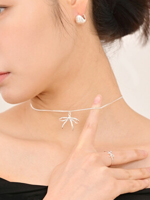 24 Tie ribbon Necklace-silver925