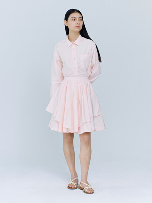 double circular skirt (peach milk)