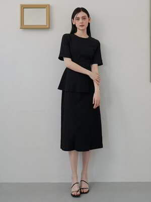 round neck layered dress BK
