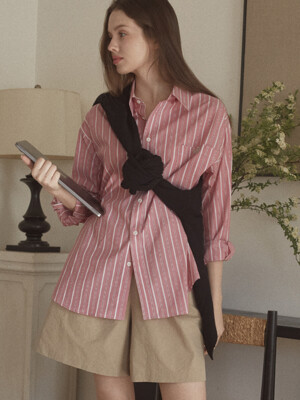 Rossi classic stripe shirts (deep pink)