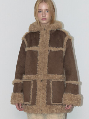 2WAYS SUEDE HOODIE MUSTANG (BROWN)
